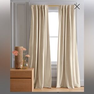 Quince Luster Velvet Room Darkening Curtain new